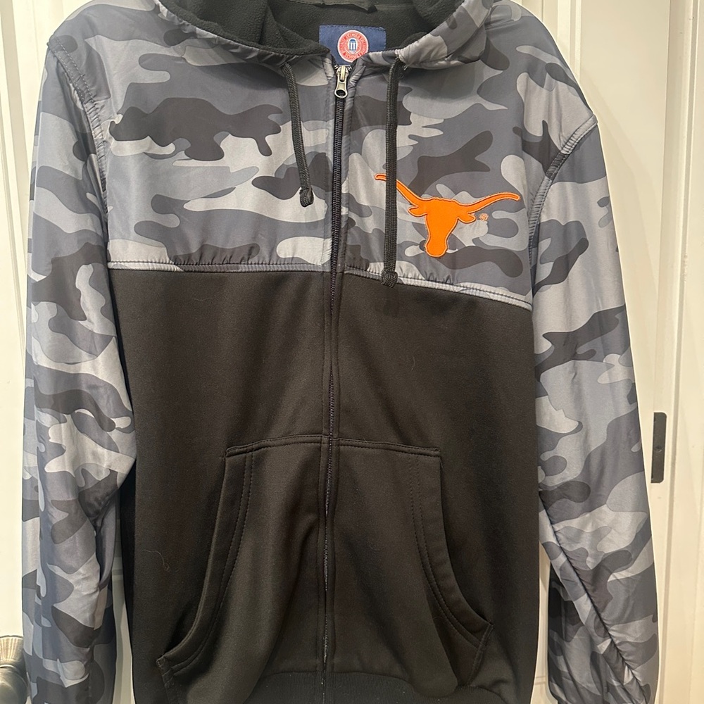 Texas Longhorns Camo and Black Hoodie with Orange Logo